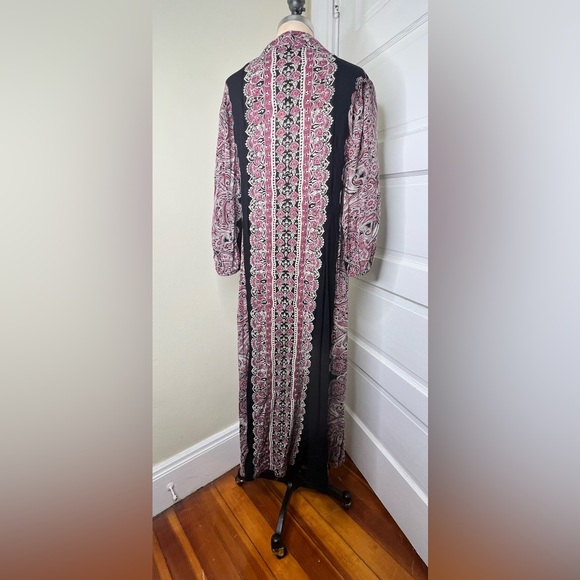 Free People Azalea Midi Maxi Dress Small Black Burgundy NEW NWT - Picture 12 of 14